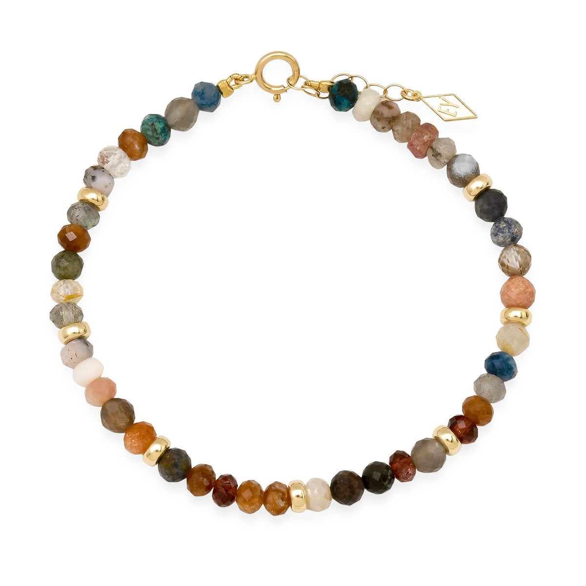 14K Gold Gemstone Healing Bracelet