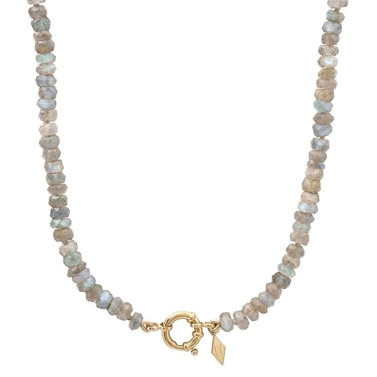 14K Gold Sailor Lock Beaded Necklace