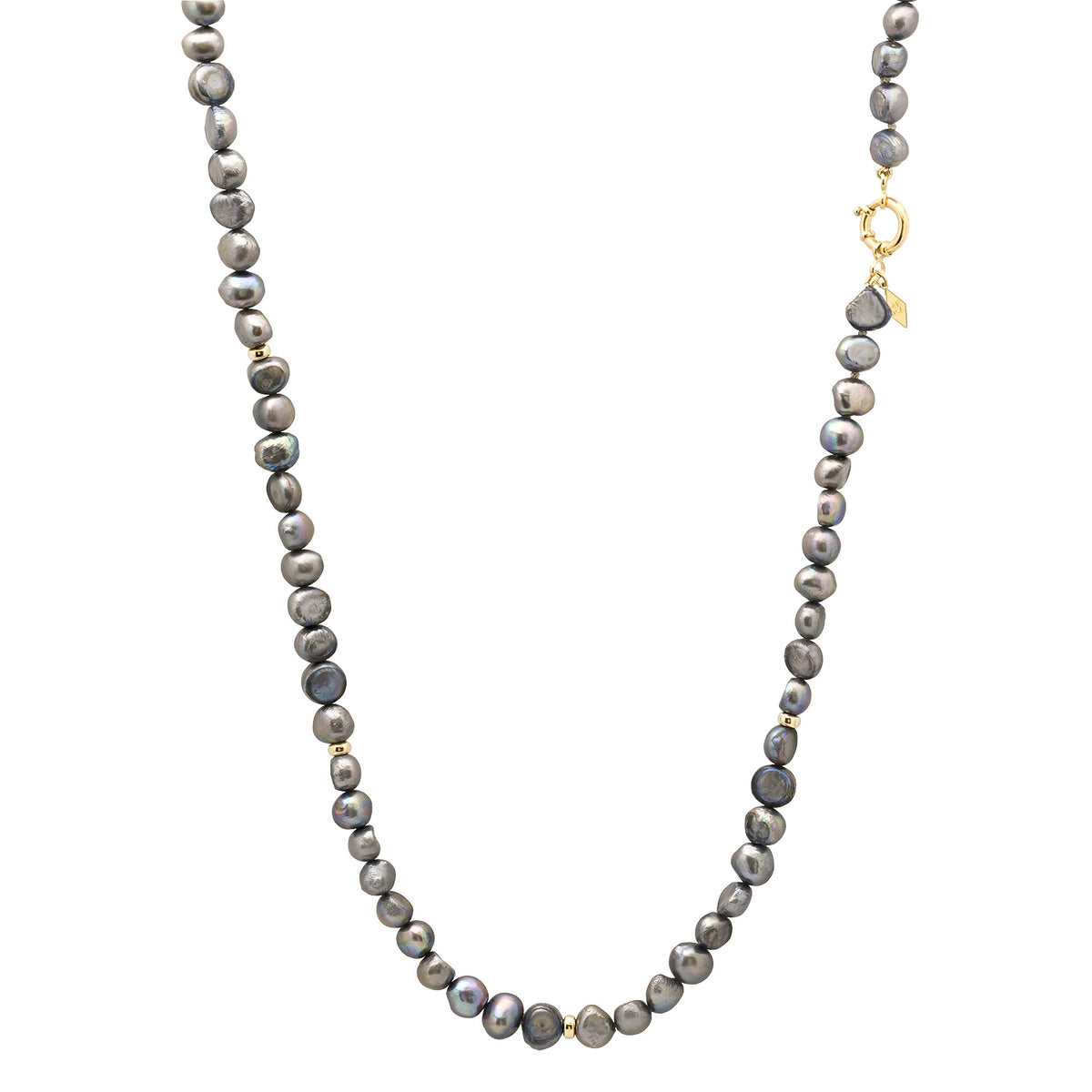 32" Long Beaded Rondelle Necklace: Keishi Pearls