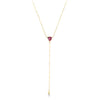 KNIFE EDGE Gemstone Necklace: Y Neck Drop with Pink Tourmaline