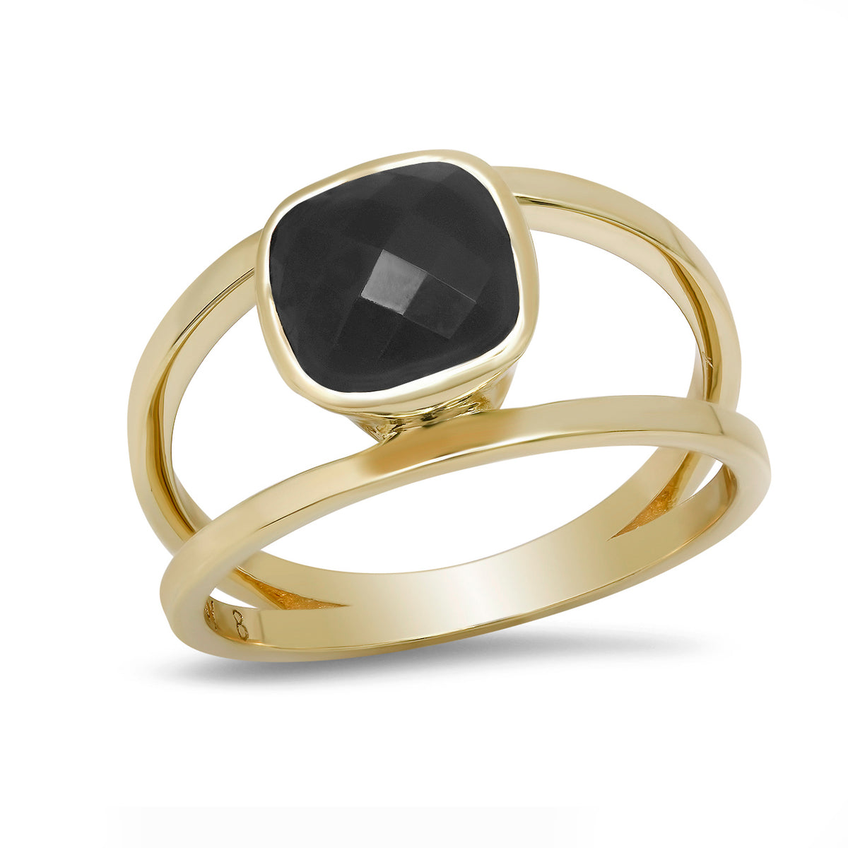 Cushion Cut Ring with Onyx
