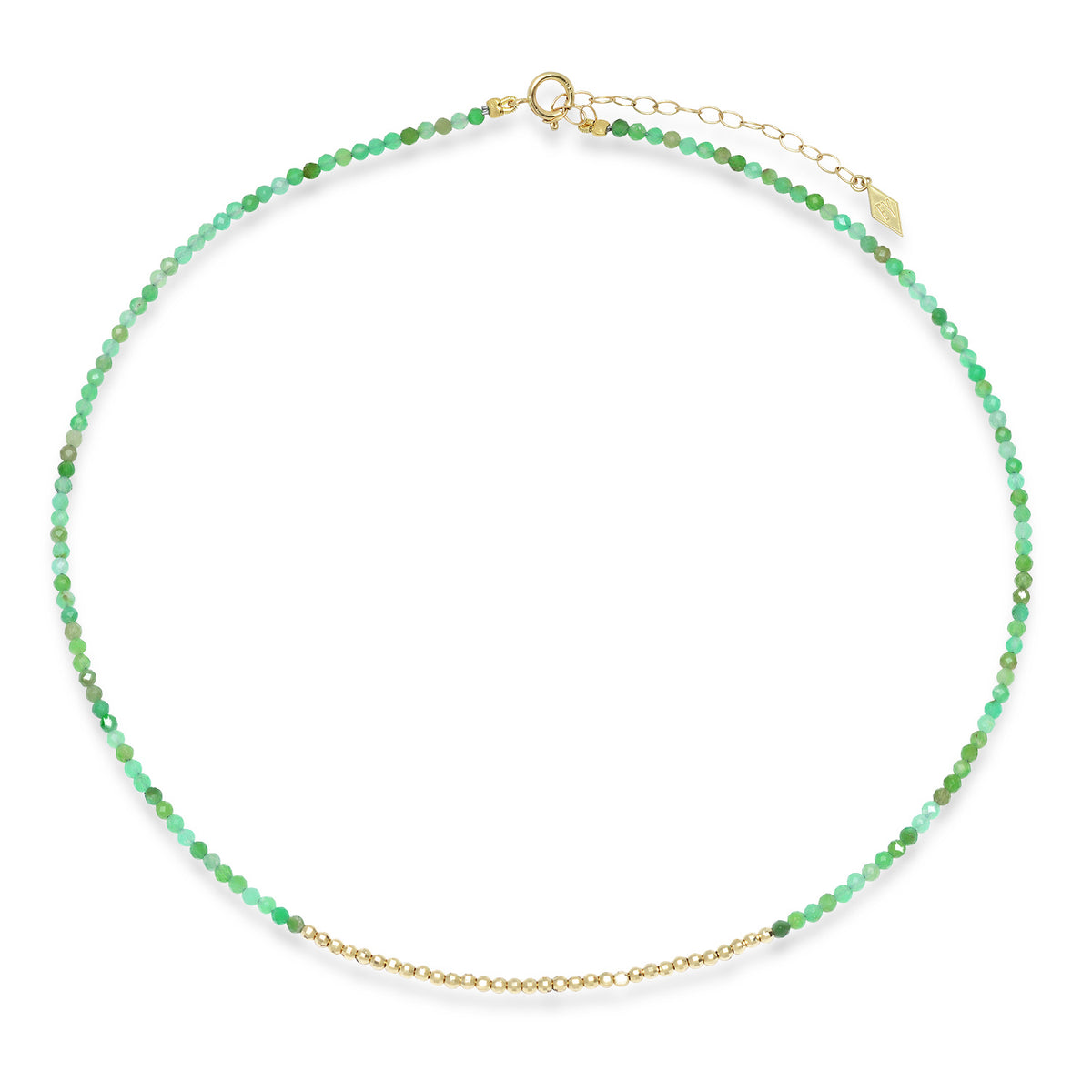 The "Glimmer Choker" with Yellow Gold and Chrysoprase