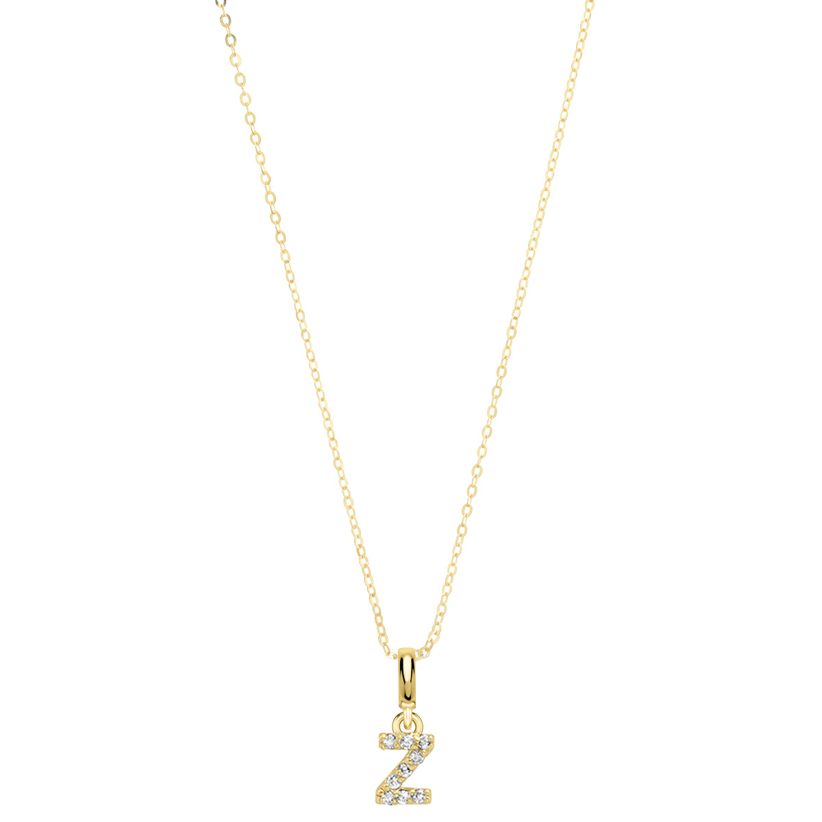 Pave Diamond 14K Gold Mini Initials