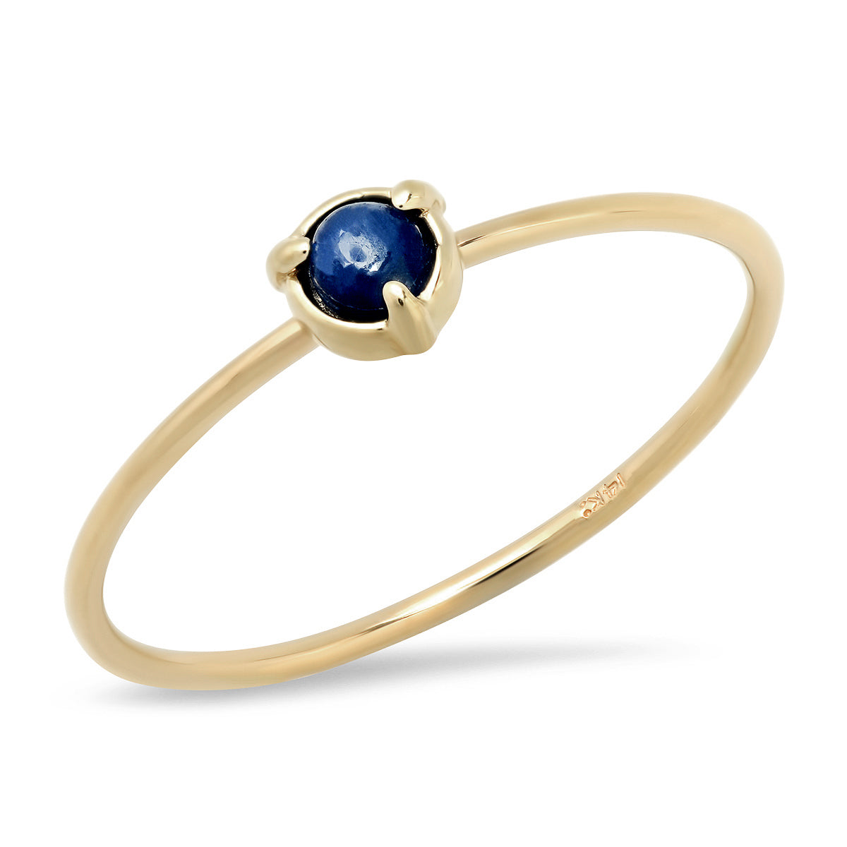 "Claw" 14K Gold 3 Prong Stackable Ring with Natural Rose Cut Diamond or Gemstone