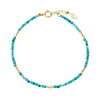 14k Gold Mini Gem Healing Bracelet W/Gold Stations: Tanzanite, Ruby, Spinel, Turquoise