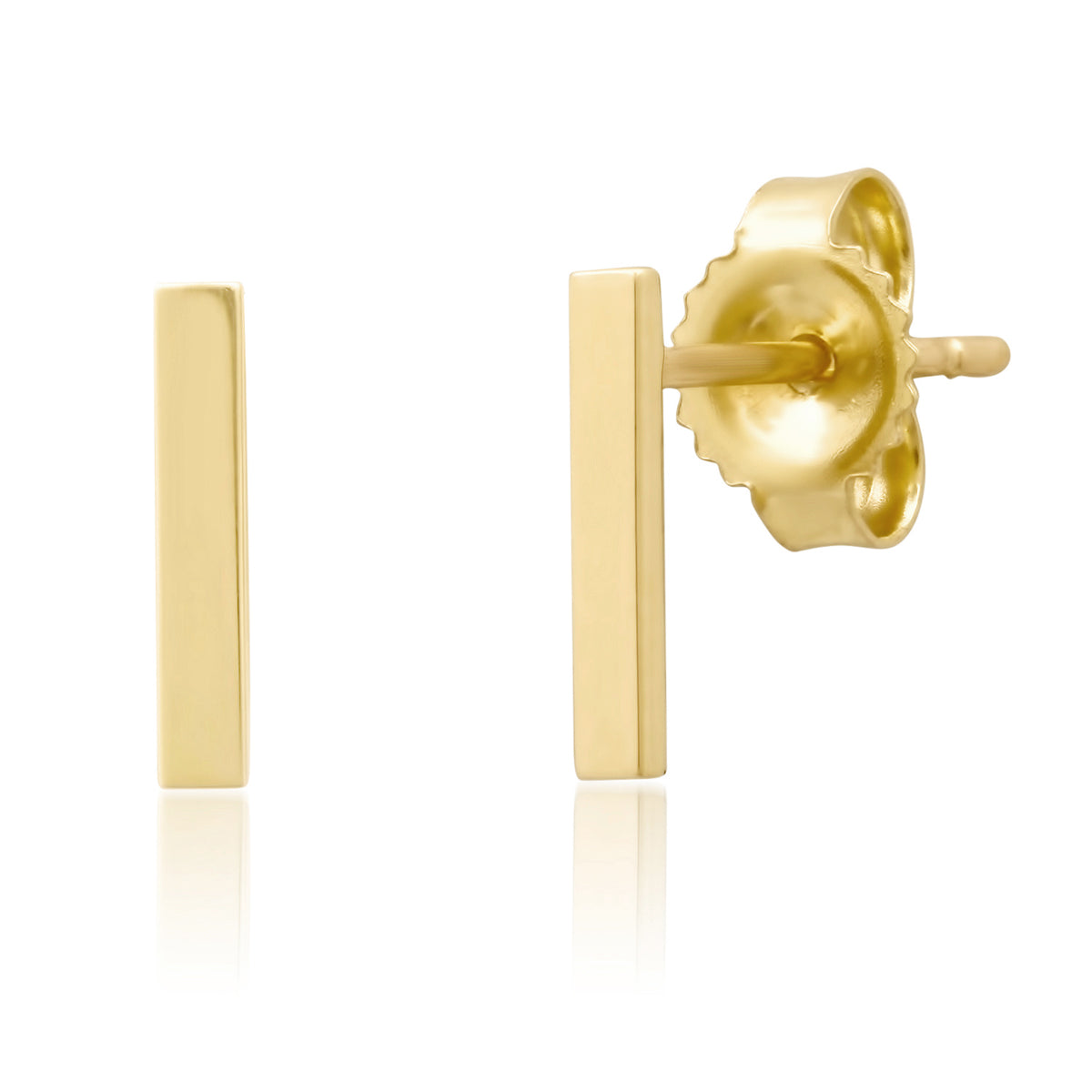 14K Vertical Bar Earring