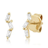14K "Zig Zag" Baguette Diamond Stud Earrings