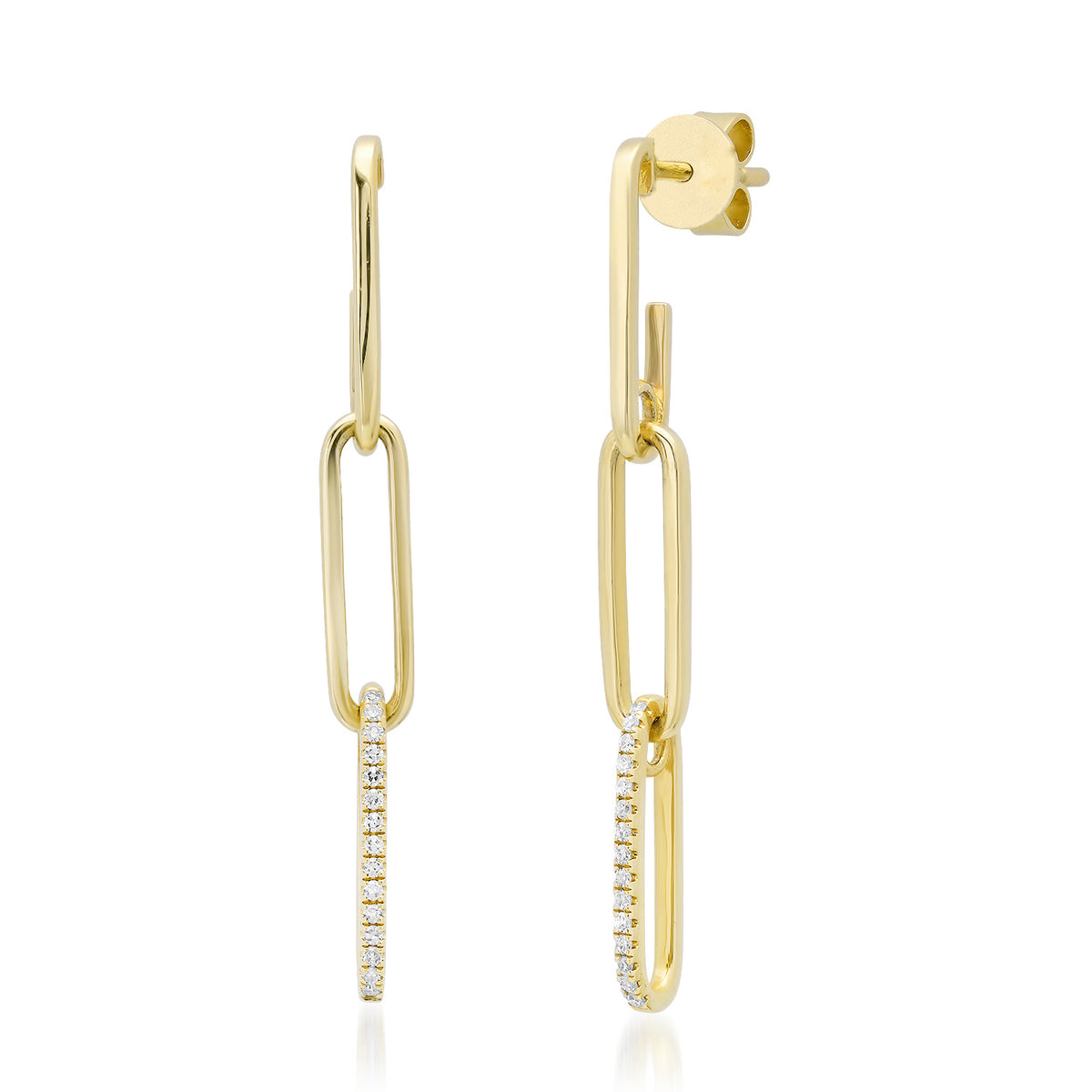 14K Gold Chain Link Diamonds with Diamonds