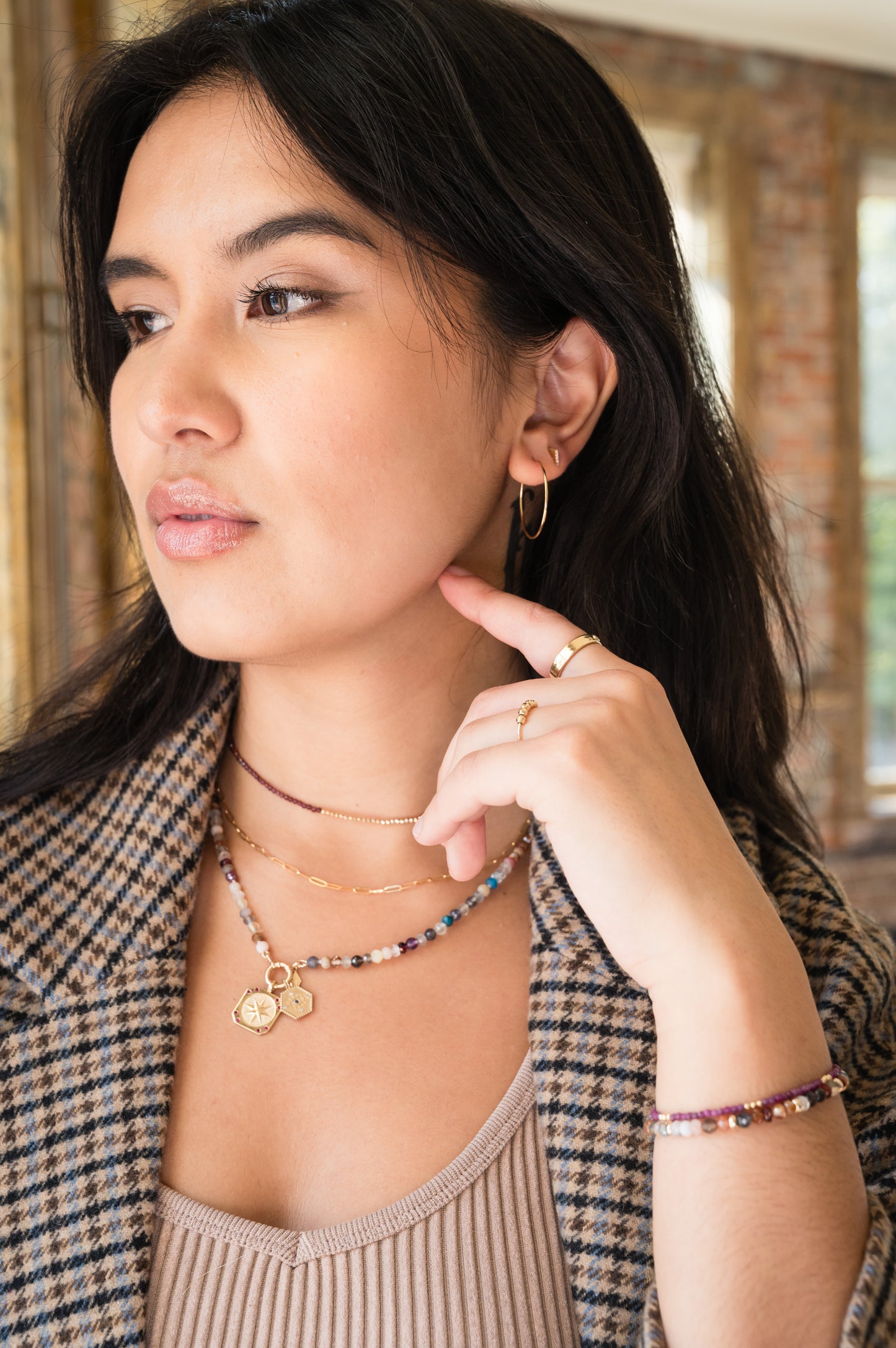 The Sailor Lock Beaded Gemstone Necklace - Mixed Gemstones