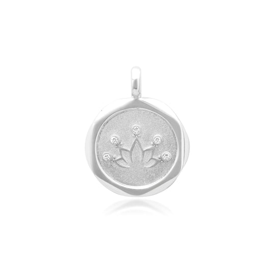 Charmology Lotus Diamond & Sterling Silver Medallion