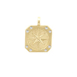 Charmology Diamond Compass 14k Gold Medallion