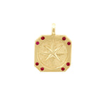 Charmology Ruby Compass 14k Gold Medallion