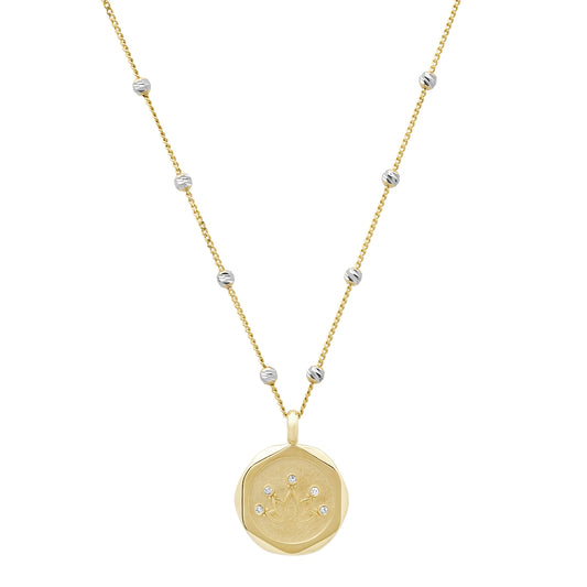Lotus 14K Yellow Gold & Diamond Pendant Necklace