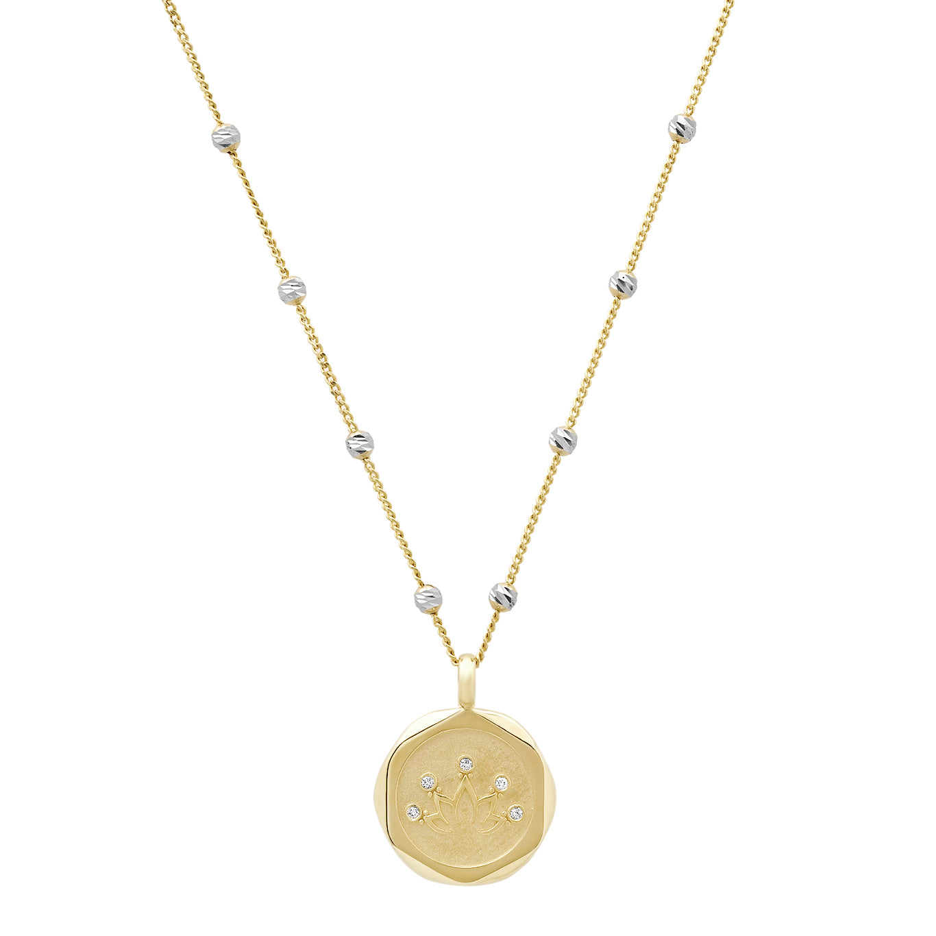 Charmology Lotus 14K Gold & Diamond Medallion