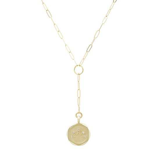 Lotus 14K Yellow Gold Y & Diamond Necklace