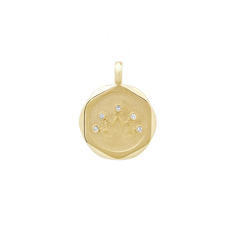 Charmology Lotus 14K Gold & Diamond Medallion