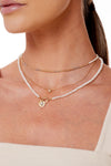 The Sailor Lock Beaded Gemstone Necklace - Freshwater Pearl