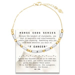 "Morse Code" Series F CANCER Bracelet on Adjustable 14K Gold Chain