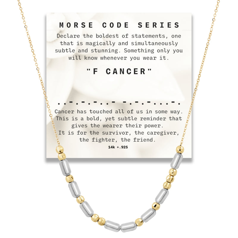 "Morse Code" Series F CANCER CHAIN Necklace
