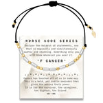 "Morse Code" Series F CANCER Bracelet on Adjustable Macrame Cord