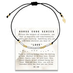 "Morse Code" Series LOVE Bracelet on Adjustable Macrame Cord