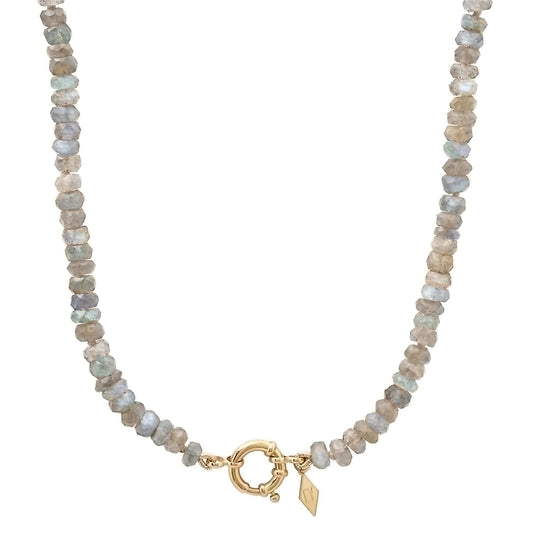 14K Gold Sailor Lock Beaded Necklace