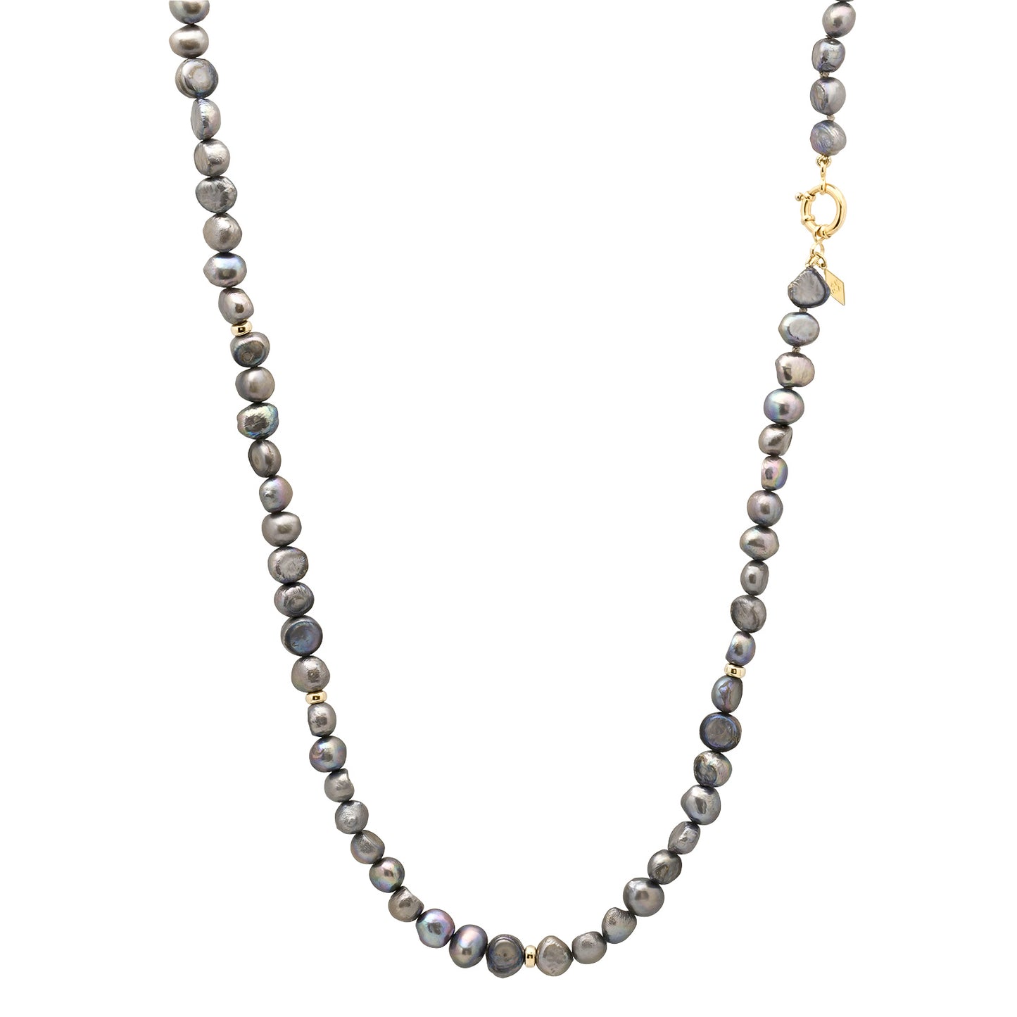 32" Long Beaded Rondelle Necklace: Keishi Pearls