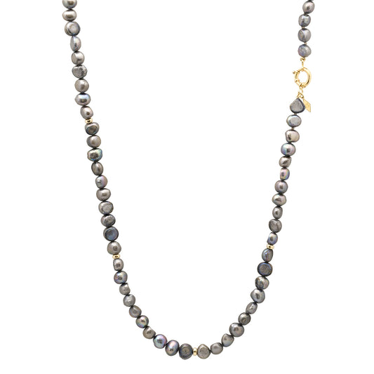 32" Long Beaded Rondelle Necklace: Keishi Pearls