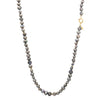 The Long Sailor Lock Beaded Gemstone Necklace: Blue/Grey Keshi Pearls
