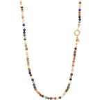 The Long Sailor Lock Beaded Gemstone Necklace: Mixed Gems