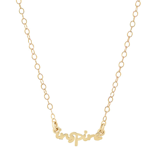 "Use your words" Pendant - 14K Gold: Inspire