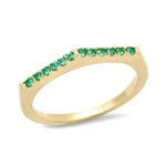 14K Yellow Stackable Pave "Point" Ring with Diamonds, Sapphires or Emeralds