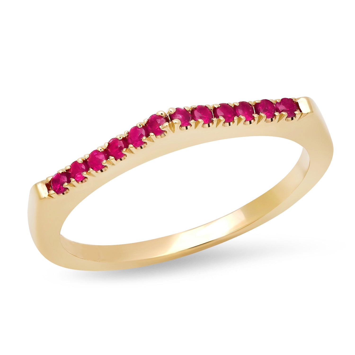 14K Yellow Stackable Pave 