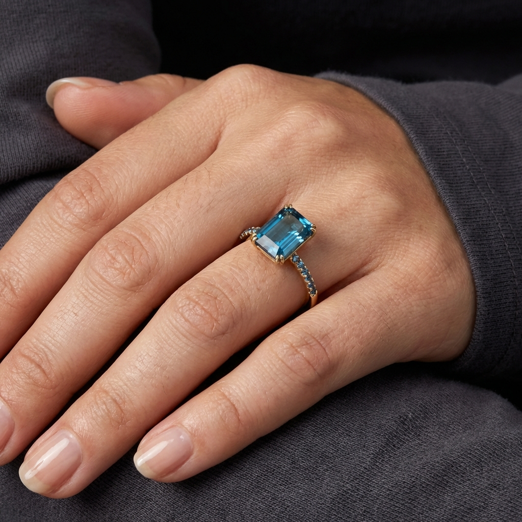 14k Gold "Vanessa" Double Claw Prong Gemstone Ring