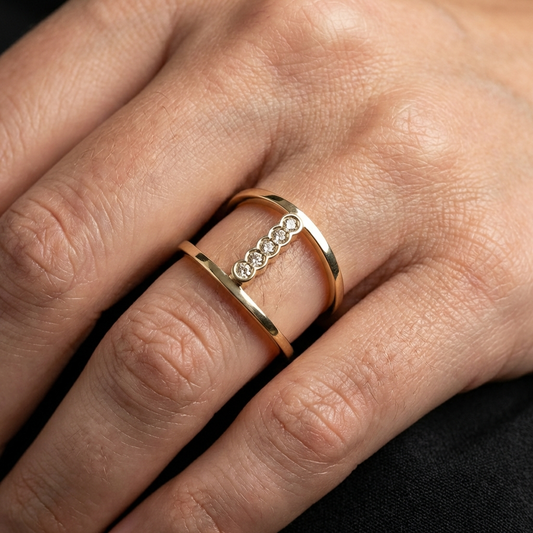 14k Open Shank Gemstone Ring