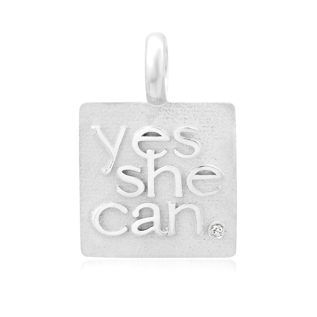 "Yes She Can" Sterling Pendant with Diamond