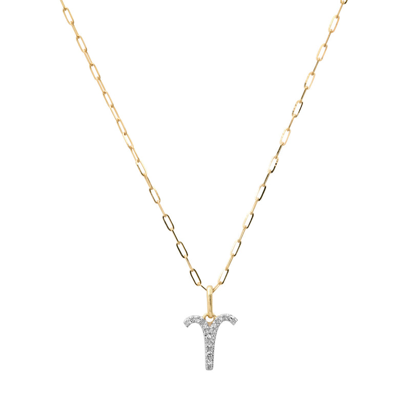 NEW! Delicate Mini Pave Diamond 14K Gold Zodiac Necklace - ONLINE ONLY!