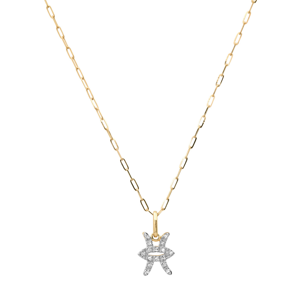 NEW! Delicate Mini Pave Diamond 14K Gold Zodiac Necklace - ONLINE ONLY!