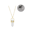 14K Gold and Sterling Vertical "Crystallized" Metal pendant with Natural Rose Cut Diamond