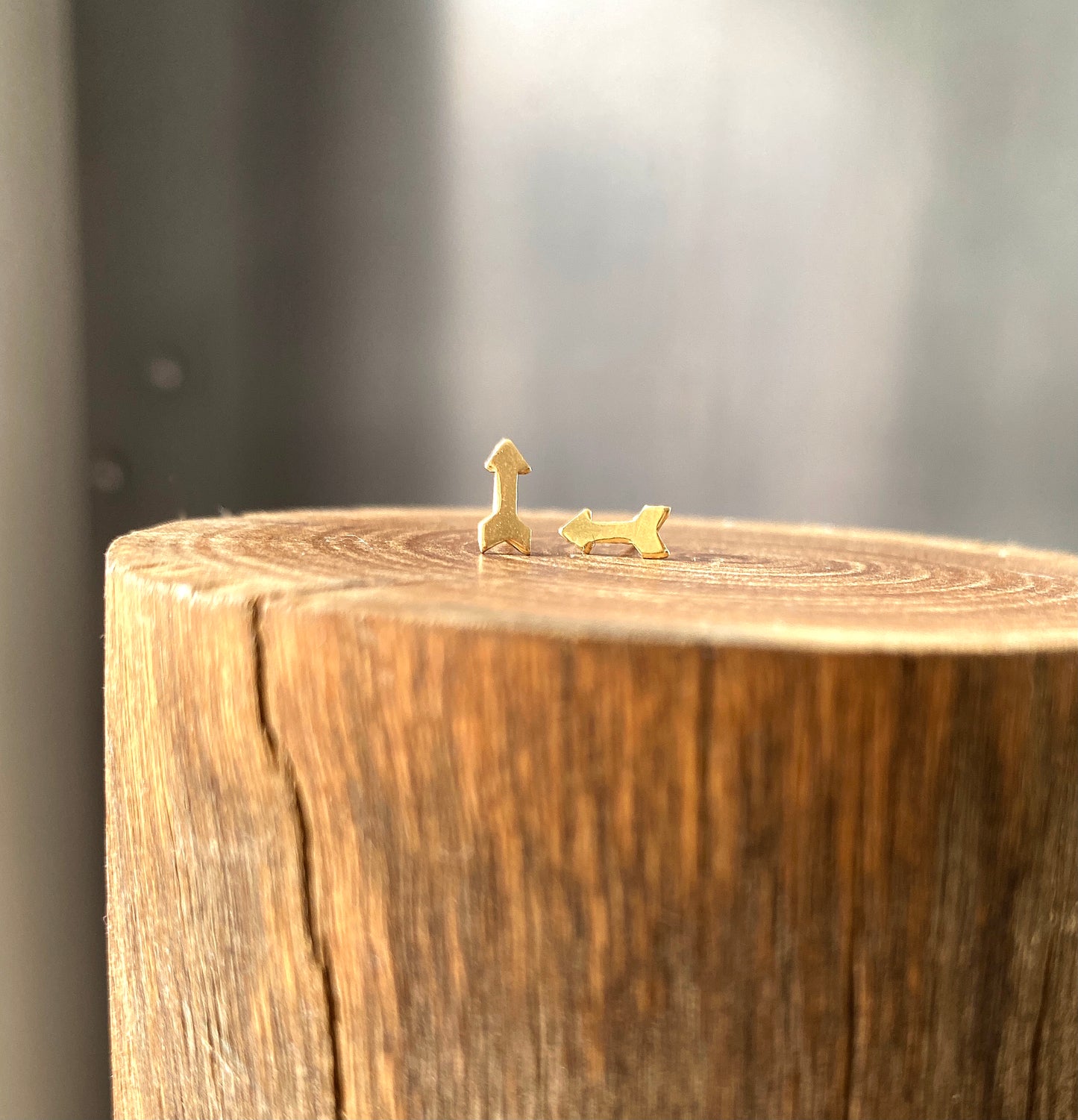 14K Gold Friendship Arrow Studs