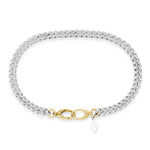 Sterling Silver "Heavy Metal" Curb Chain Bracelet with two part 14K Gold Lobster Clasp