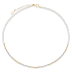 The "Glimmer Choker" with 14k Faceted Gold Beads & Pearl Necklace