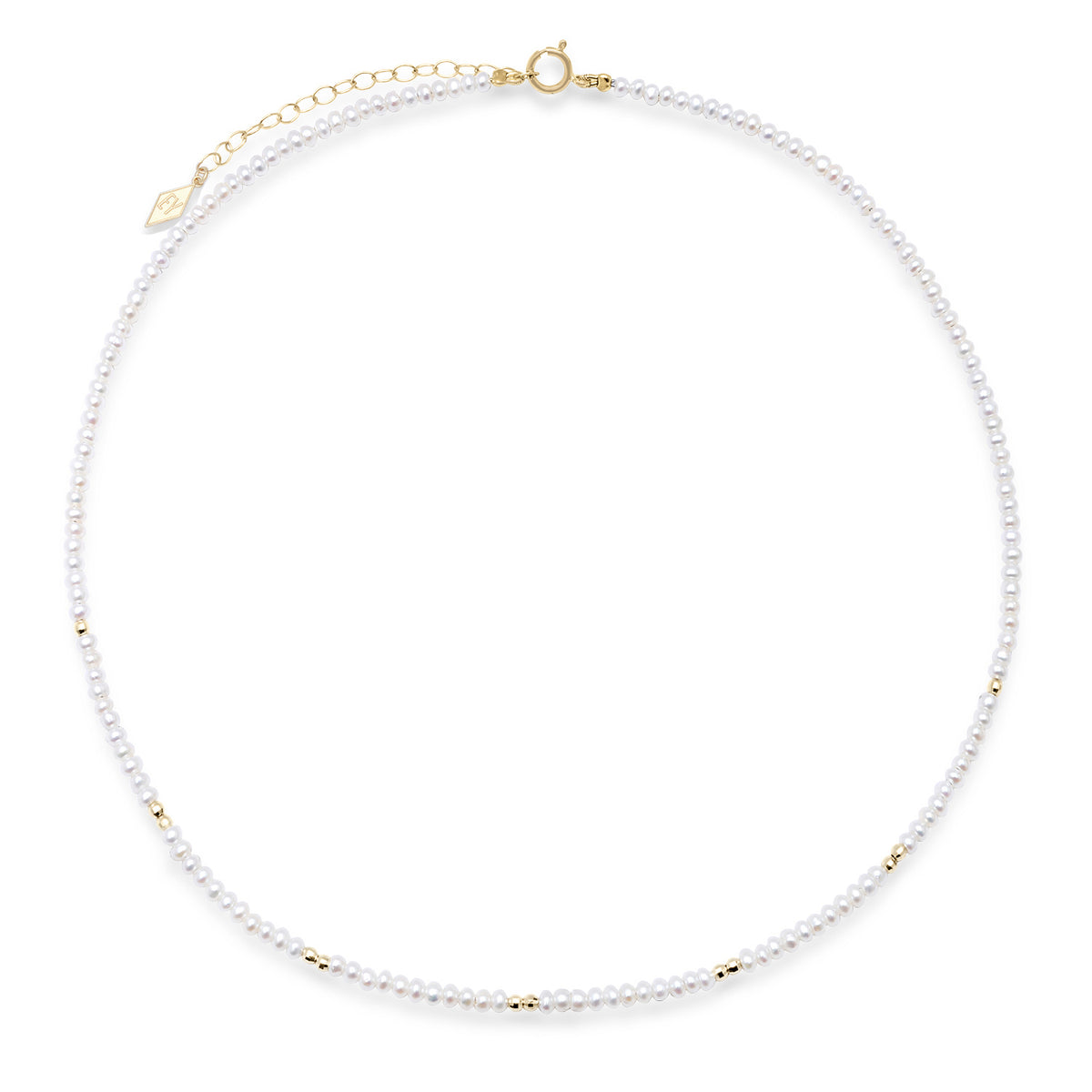 The "Glimmer Choker" with Pearls and Scattered 14K Gold Sparkle Beads