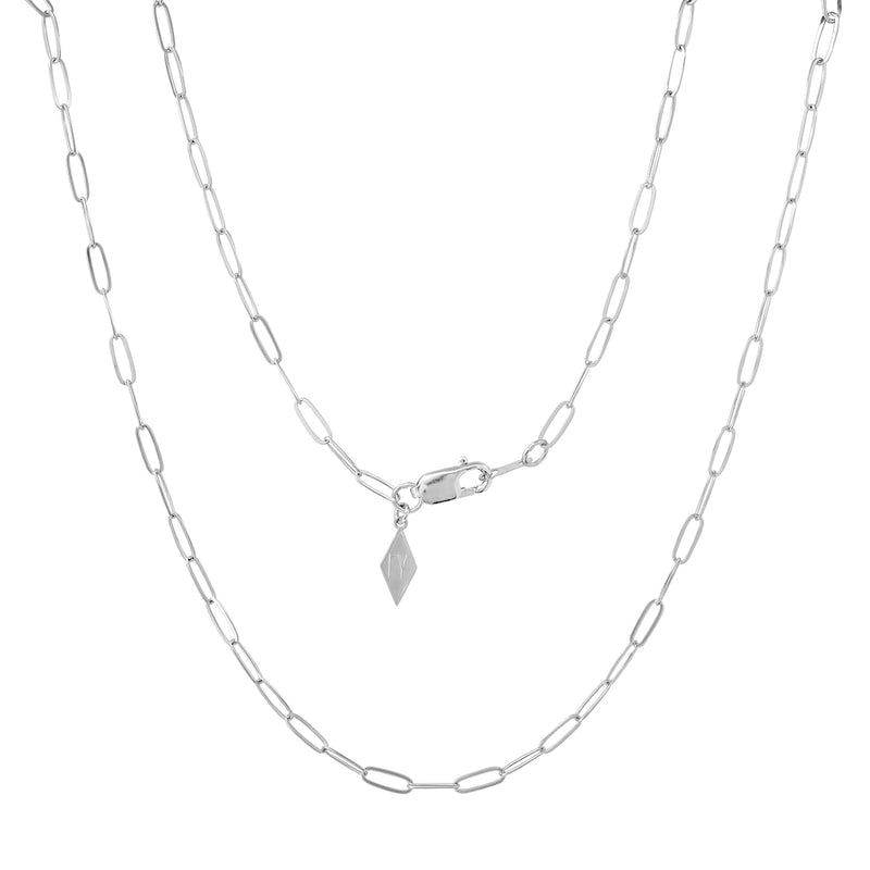 Small 14K White Gold Paperclip Chain