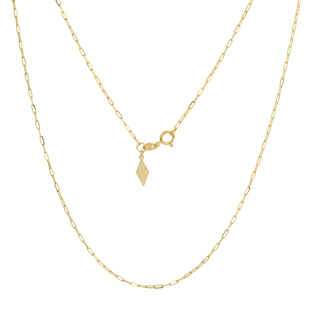 MINI 14K Yellow Gold 16-18" Paper Clip Chain