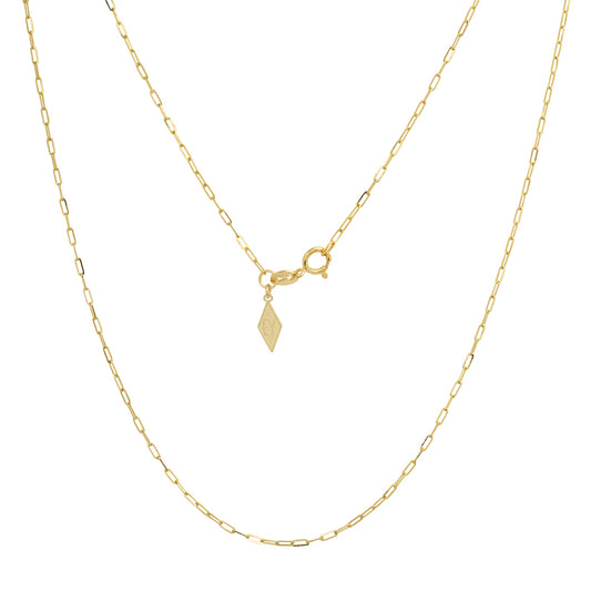MINI 14K Yellow Gold 16-18" Paper Clip Chain