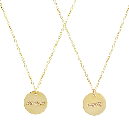 14K Gold Reversible "MAMA EARTH" Disc
