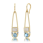 The "Candy Rush" 14k Gold Double Gem Linear Earring