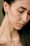 14K Yellow, White, or Rose Gold Petite Double Bezel Diamond Stud Earrings
