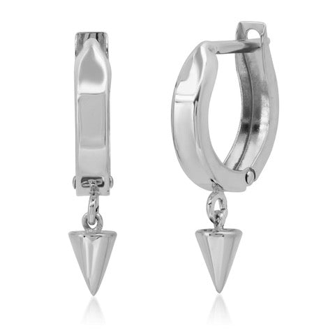 14K Yellow or White Gold Wider Huggies with Spikes